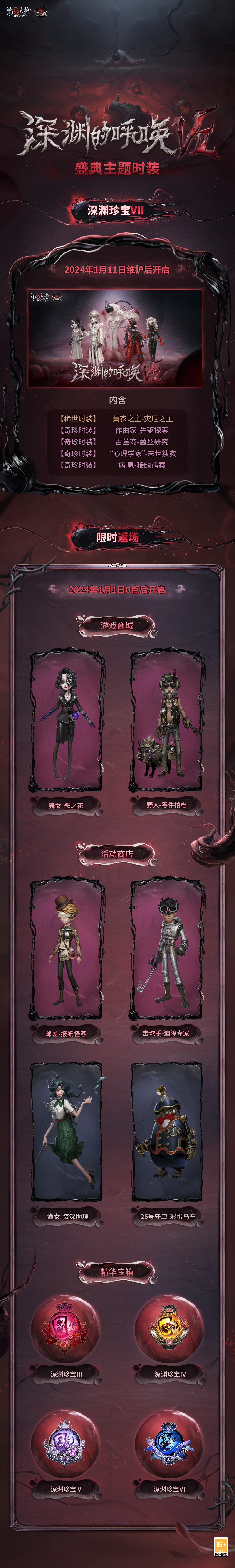 【深渊的呼唤vii】活动规则介绍,活动奖励概览及主题时装上架信息汇总