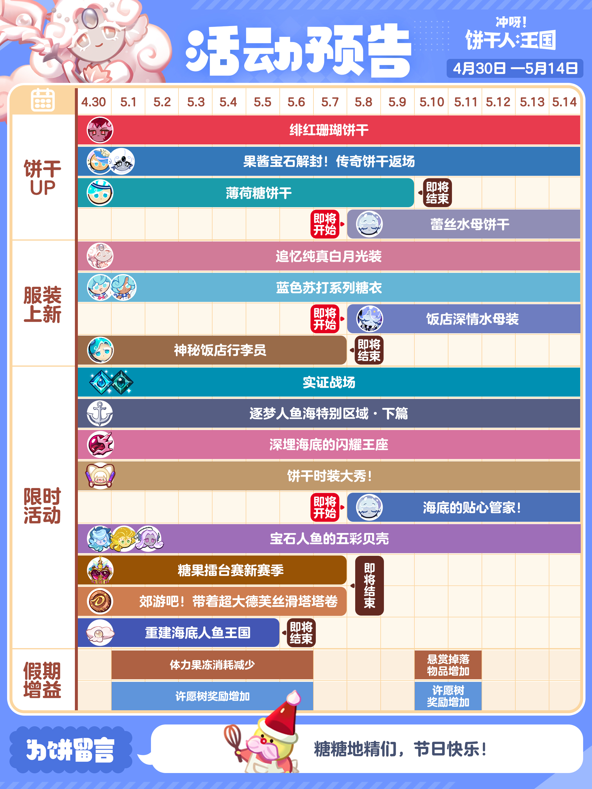 「王国活动日历」4月30日——5月14日 