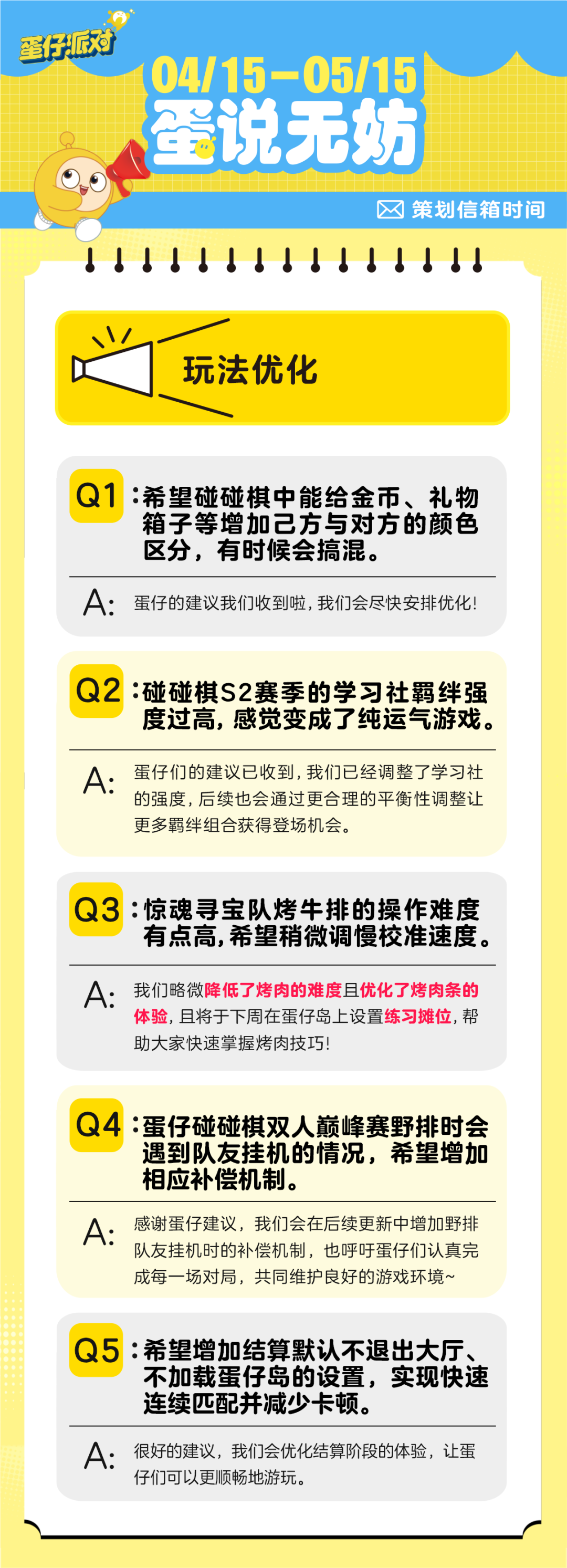 【蛋说无妨】5月Q&A