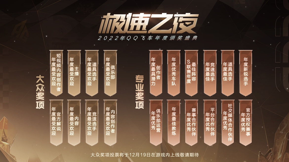 游戏资讯：B站公布年度弹幕为“优雅”；QQ飞车手游宣布年度颁奖盛典时间
