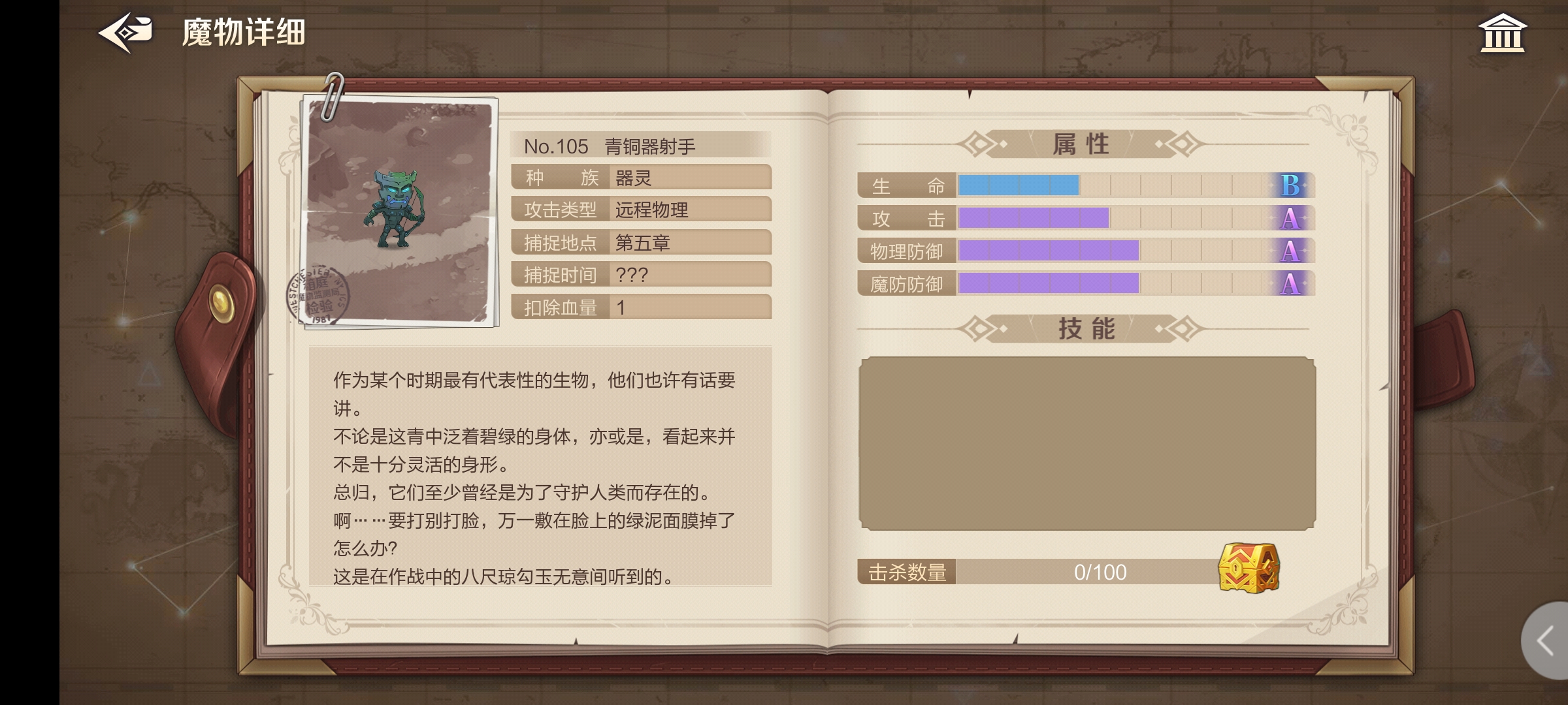 【魔物图鉴】No.105青铜器射手