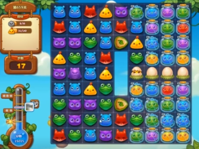 开心消消乐：第659关右侧精灵布满屏幕，先做特效解除左侧银币阻隔