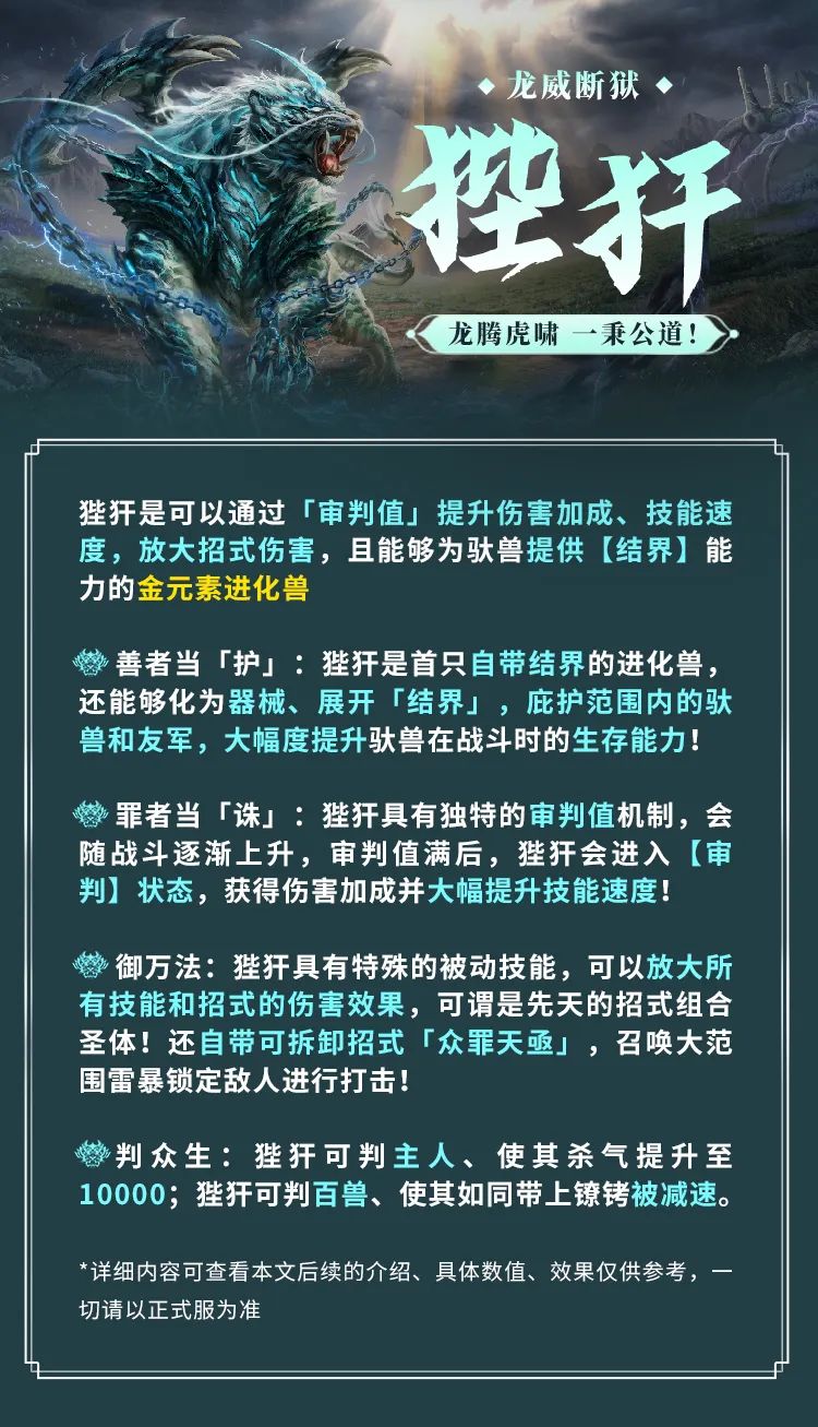 【全新进化兽·狴犴】罪者当诛，善者当护！御万法、判众生！