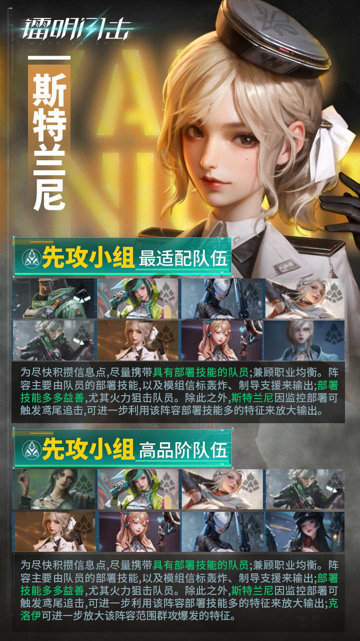 SSR队员「斯特兰妮」武器及阵容推荐
