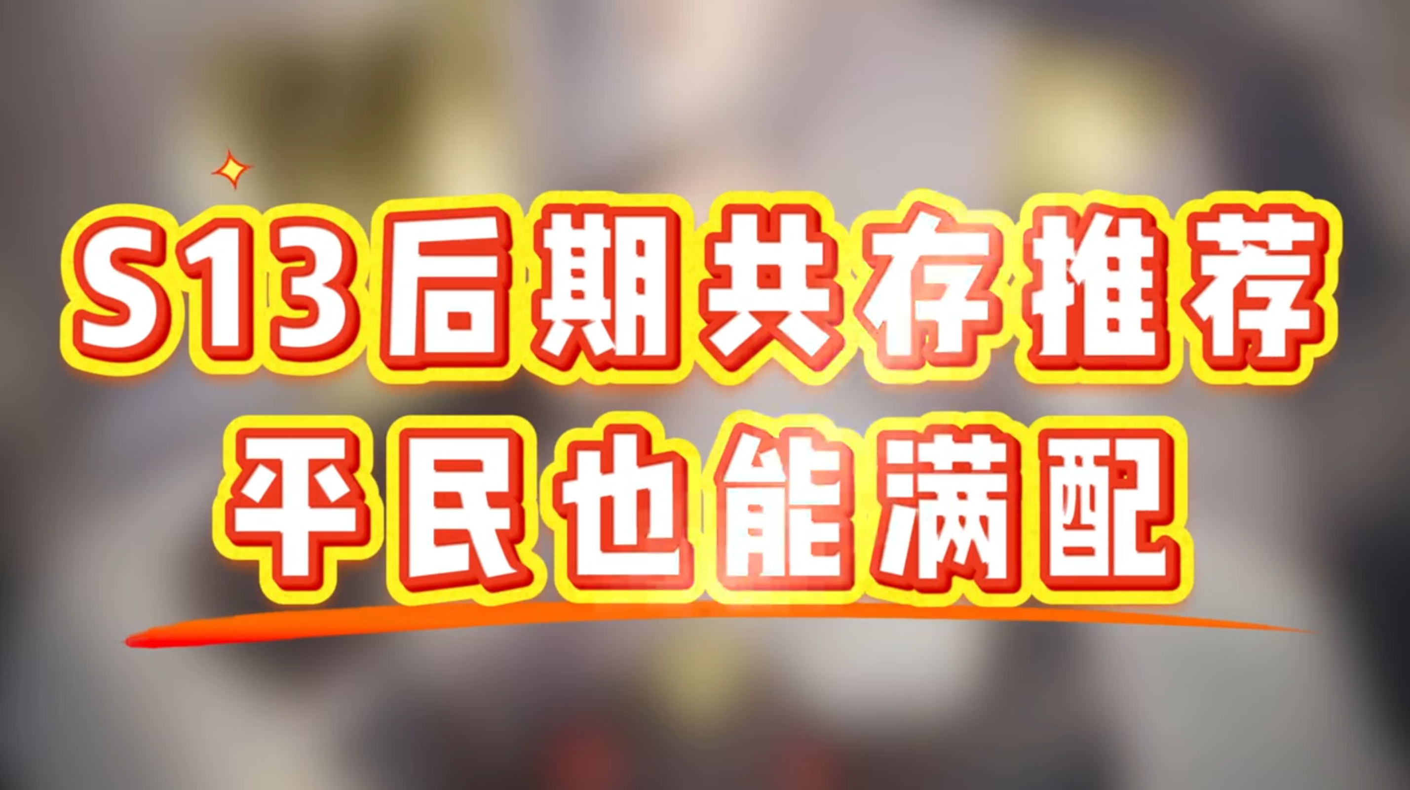 S13后期天花板共存推荐，平民也能满配！