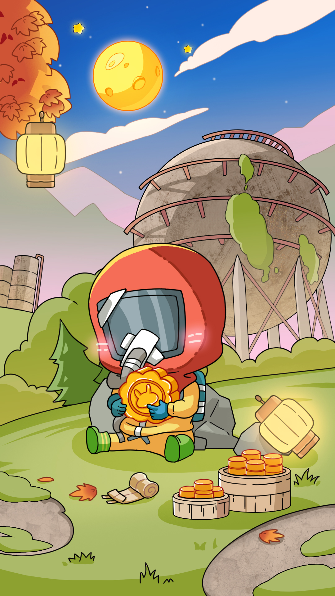 中秋快乐！小黄喊你赏月吃月饼啦~