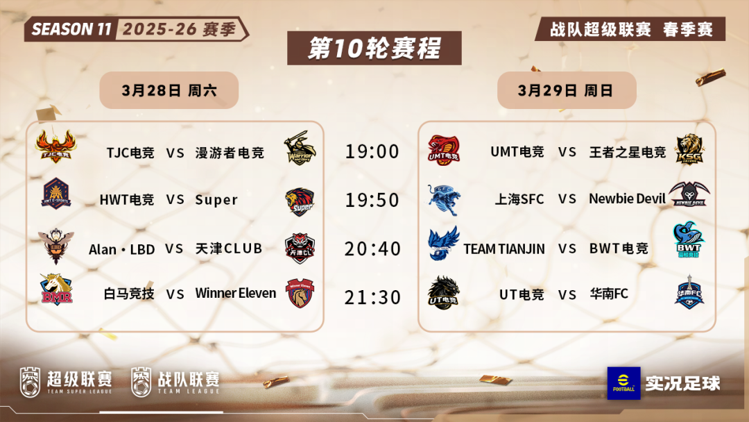 激战连场！战队超级联赛2025-26赛季春季赛第10轮本周末开战！
