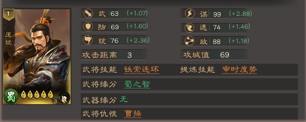 《三国乱世霸王》庞统武将攻略