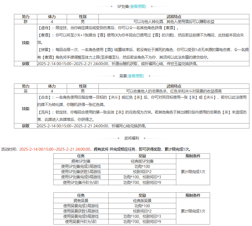【官方活动】2.14-2.21 花灯祈愿&祈福 SP刘备&吴景上新 琳琅绘卷春晖寄意*丁尚涴来袭