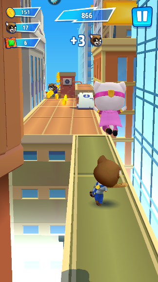 《汤姆猫英雄跑酷》英雄炫酷的攻击