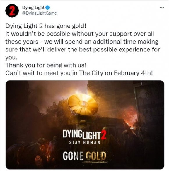 《消逝的光芒2》宣布进厂压盘！明年2月4日不见不散！