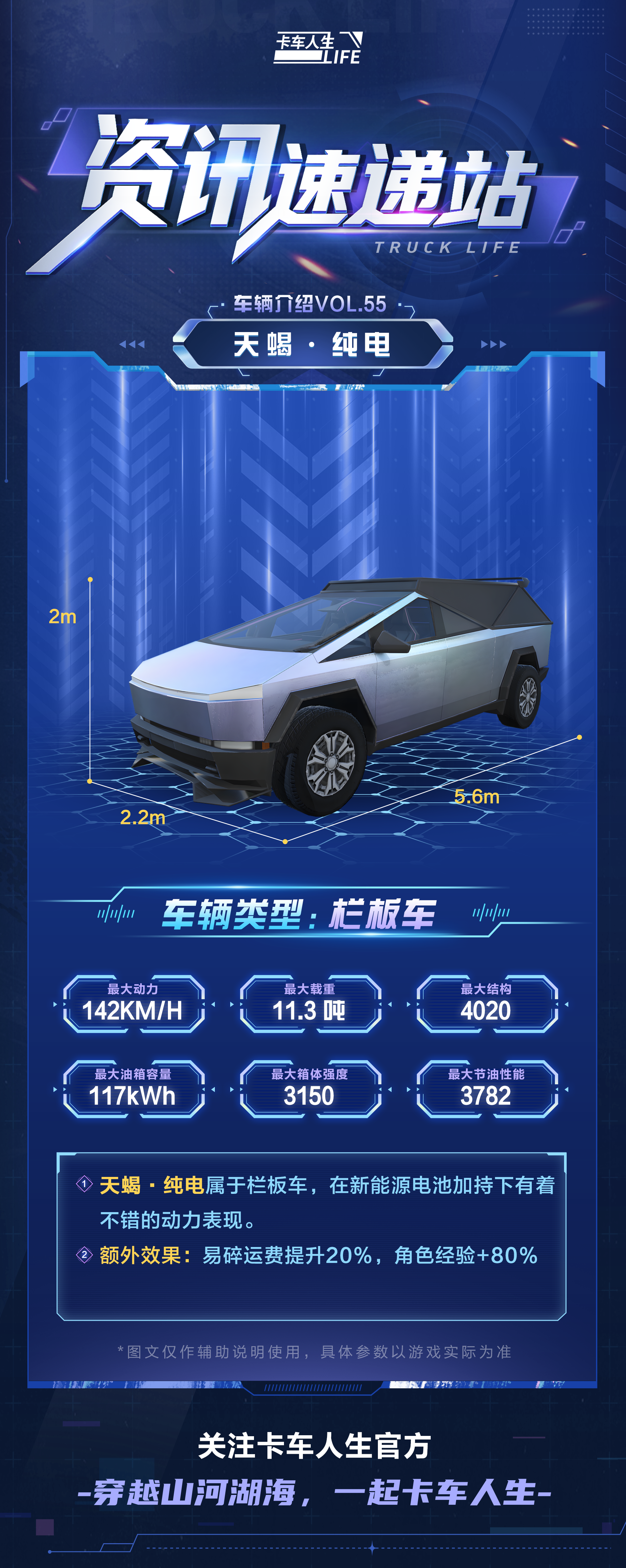 资讯速递站：新能源栏板车「天蝎·纯电」酷炫登场！