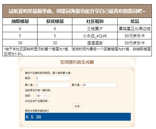 试听夏鸣星最新单曲，用歌词海报功能分享自己最喜欢的歌词吧~（已开奖）