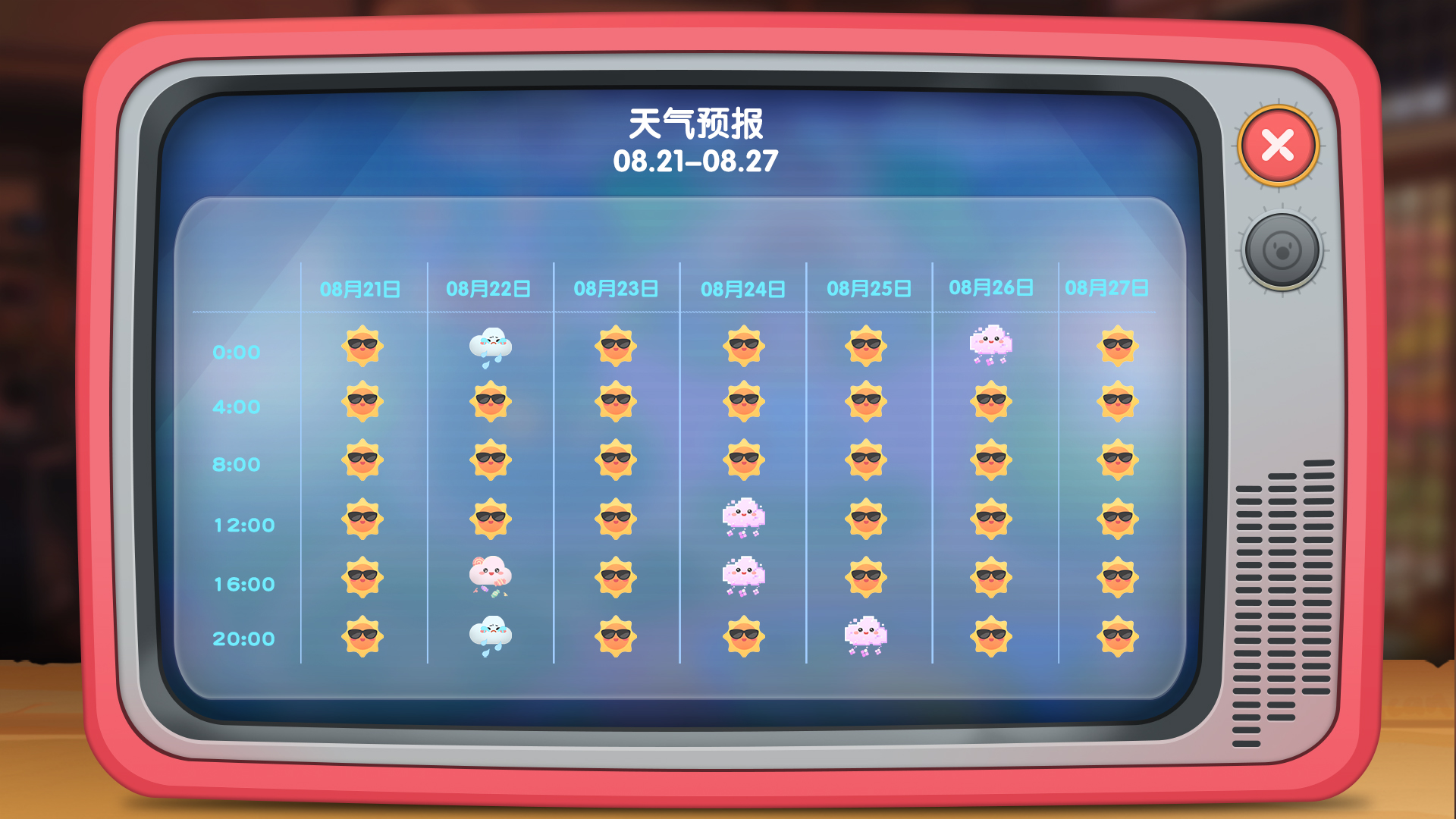 《摩尔庄园》庄园每周天气预报【8月21日-8月27日】