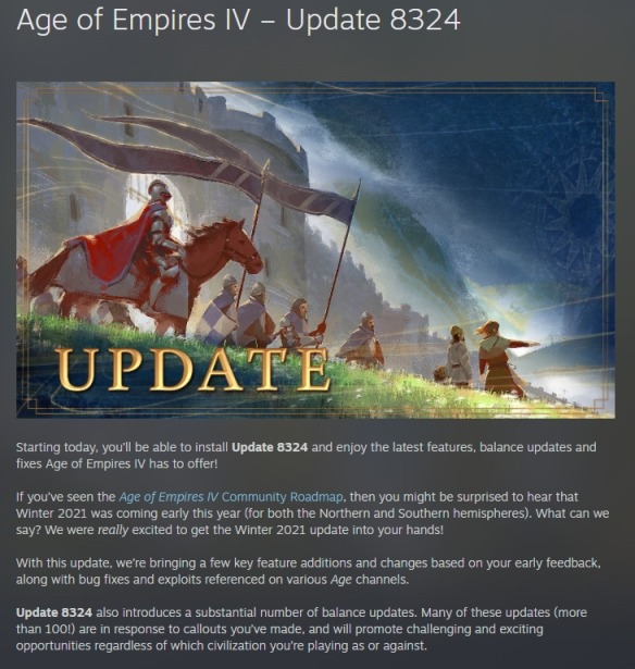 《帝国时代4》2021年冬季更新包现已登录微软与Steam