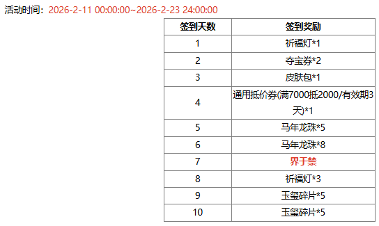 【官方活动】2.8-2.13 小年祈愿谋关羽返场 齐锋锐意*马玩夺宝上新