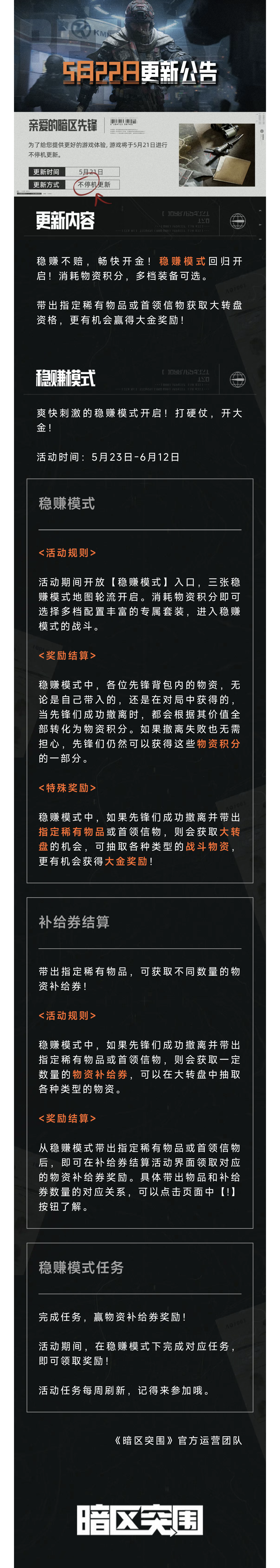 【更新公告】稳赚模式限时回归！零风险畅快开金！