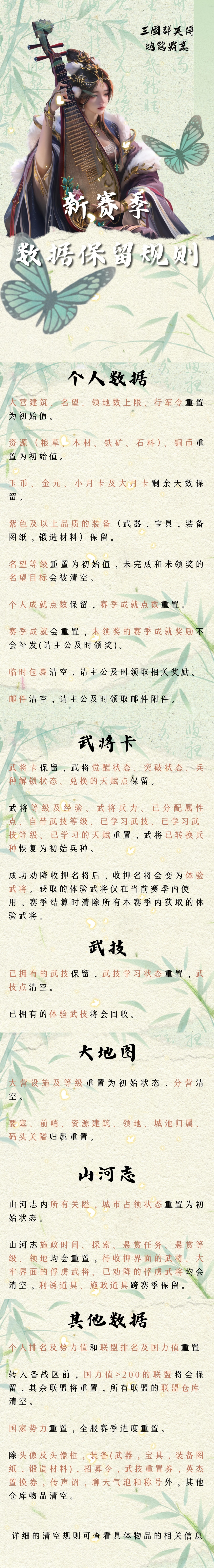 【三国快报】S1赛季数据保留规则公示