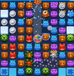 开心消消乐：绿叶球阻隔玩家消除银币可先抹除冰块集中做特效