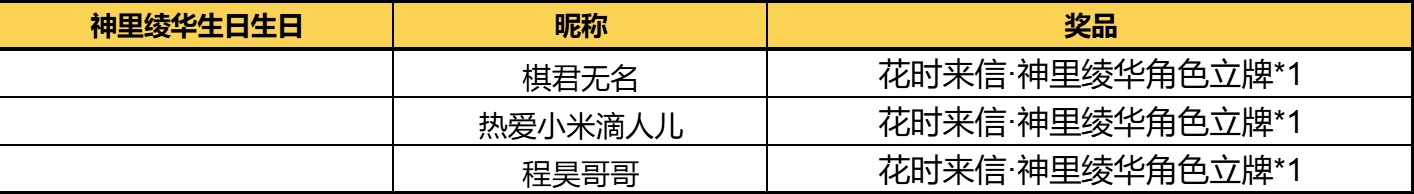 【已开奖】神里绫华生日活动开启！