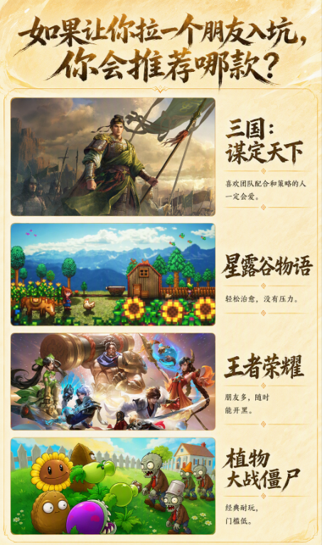 如果让你拉一个朋友入坑，你会推荐哪款？ 