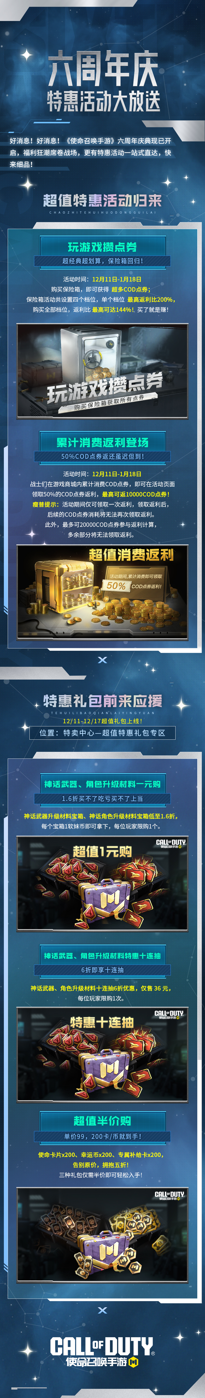 六周年特惠活动一图搞定