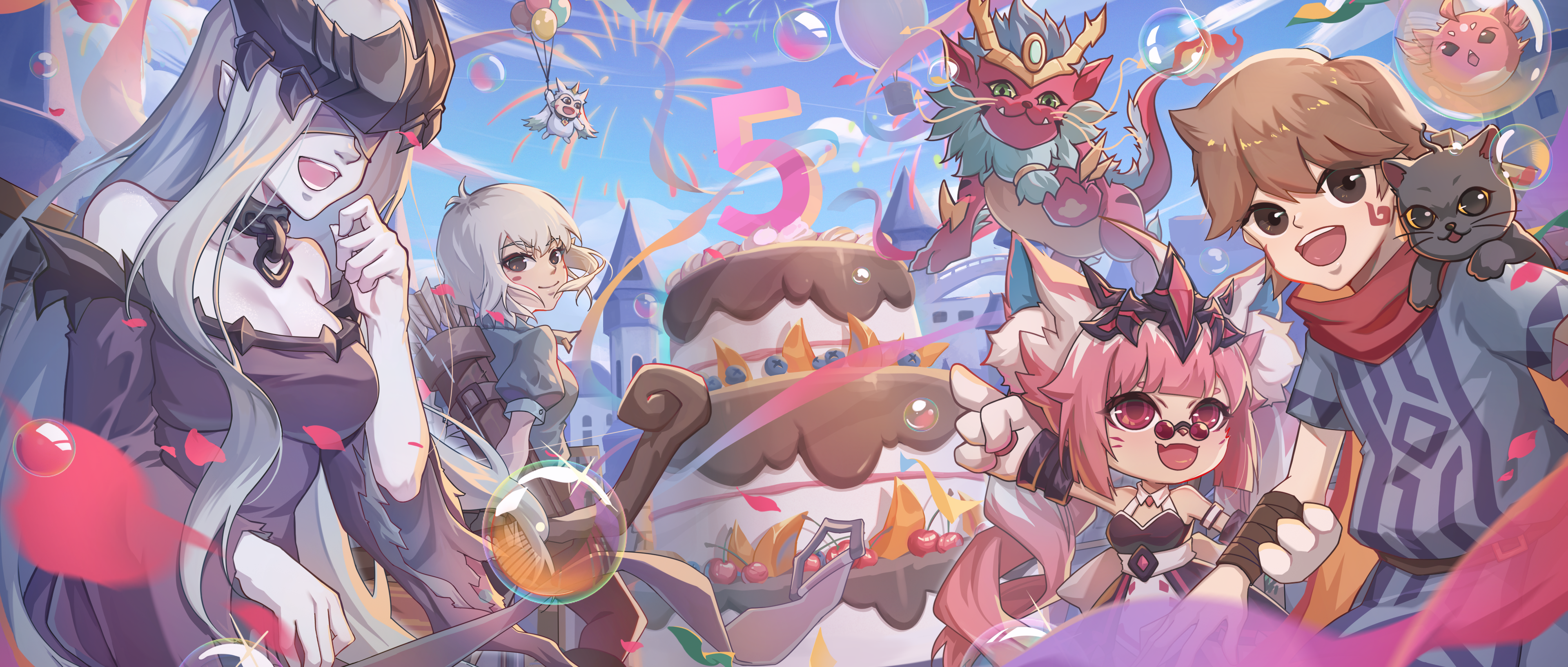 五周年活动火热进行！妙奇弹珠得臻品时装、称号，周年充值返利臻品附魔徽章、九代神话自选