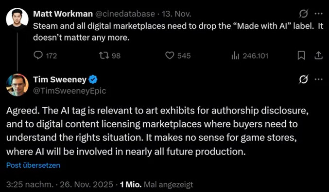 Steam新规！用AI生成游戏美术音视频必须公示、玩家可监督，AI编程例外