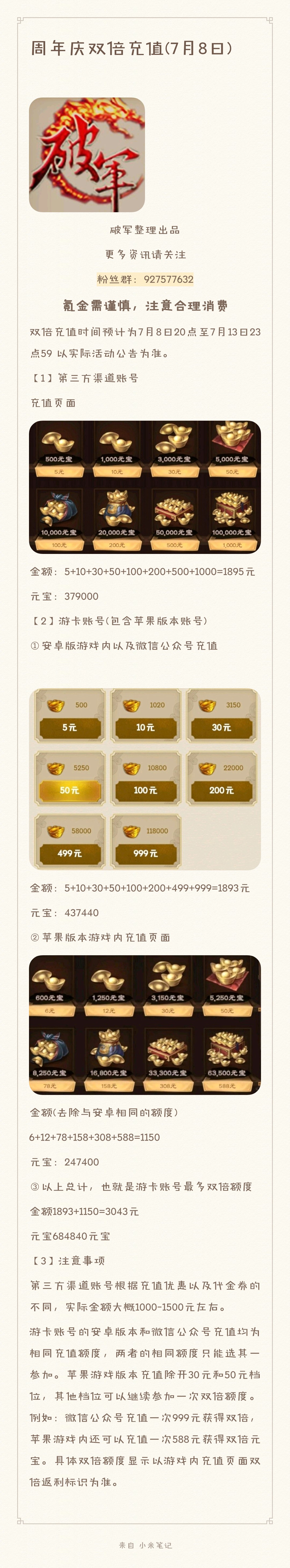周年庆双倍充值指南，不容错过