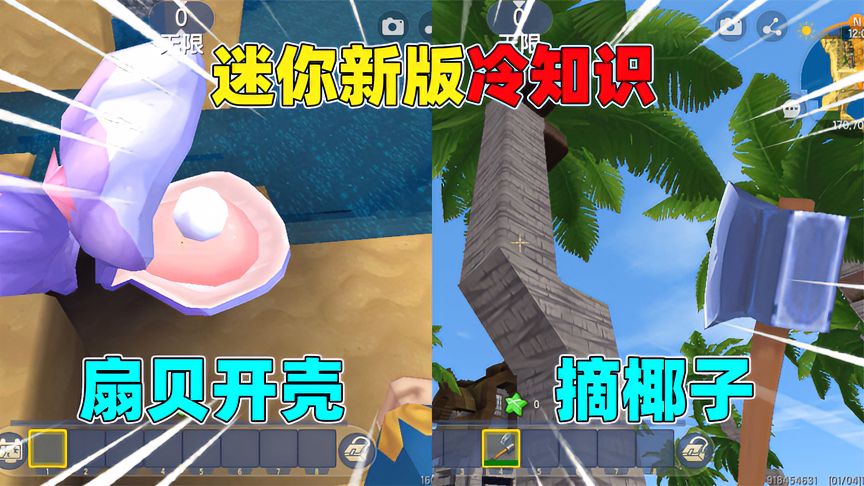 迷你世界：迷你新版冷知识！用篝火能打开扇贝，你还知道哪些？