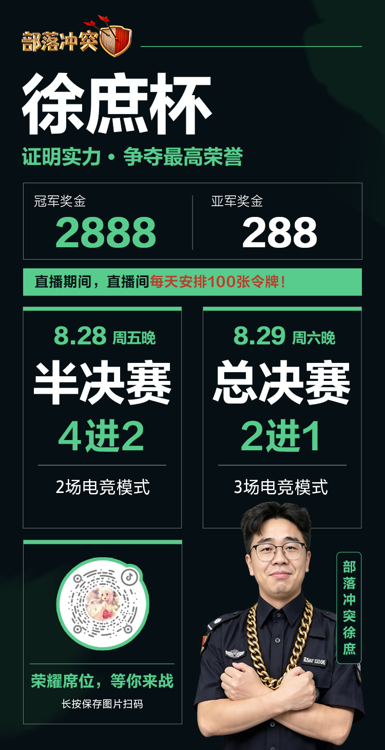 徐庶杯｜什么？每天100张令牌？！