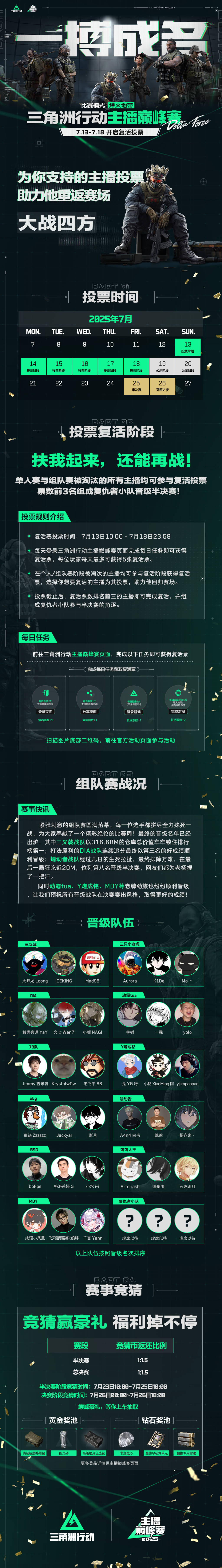【主播巅峰赛】复活投票已启动！TA们还有机会