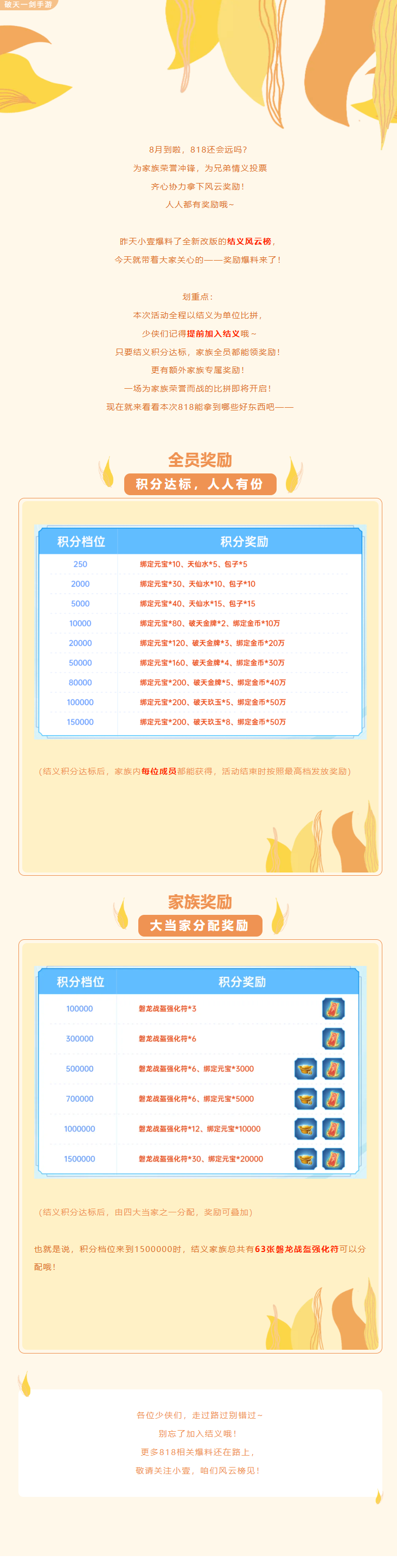 8月到啦，818还会远吗？结义风云榜全新改版即将登场！