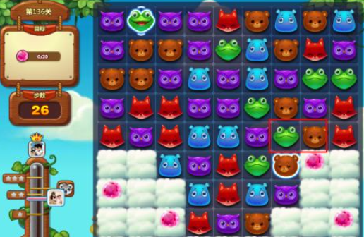 开心消消乐：第136关宝石收集技巧及刷分玩法