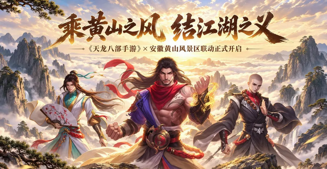 内含抽奖丨迎客松下结义，云海之巅立誓！天龙八部手游×黄山风景区联动来袭，联动豪礼送不停