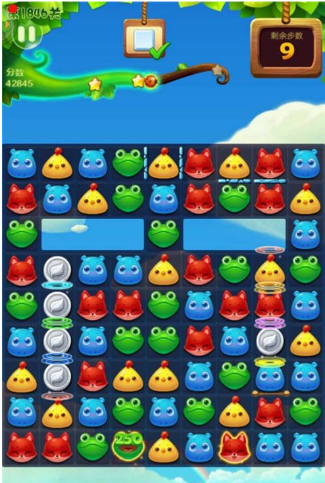 开心消消乐1846关通关攻略 三消两次小黄鸡