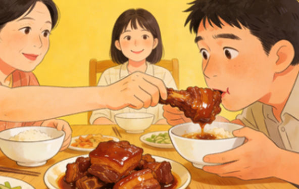 #吃猪肉名场面爆火 谁看了能不笑出声