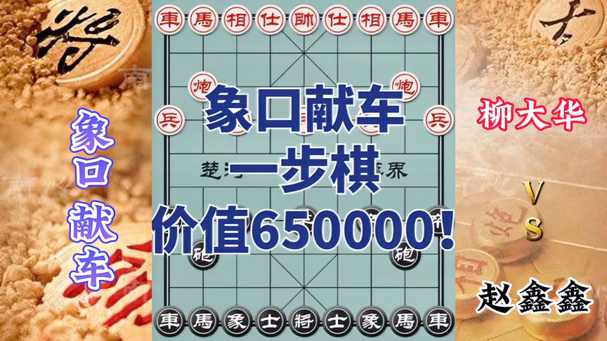 天天象棋：赵鑫鑫VS柳大华，象口献车这一步棋价值650000，13年碧桂园冠军赛