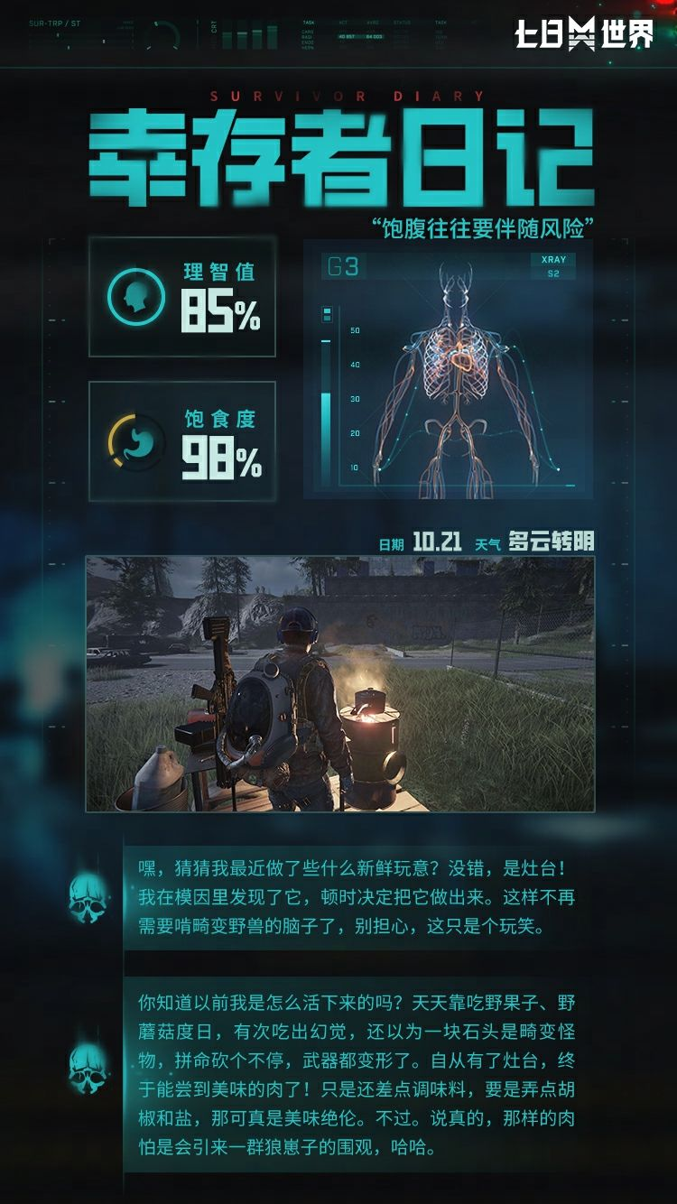 工号37劫持到了一段奇怪的电波，从中发现了一段来自幸存者的日志...