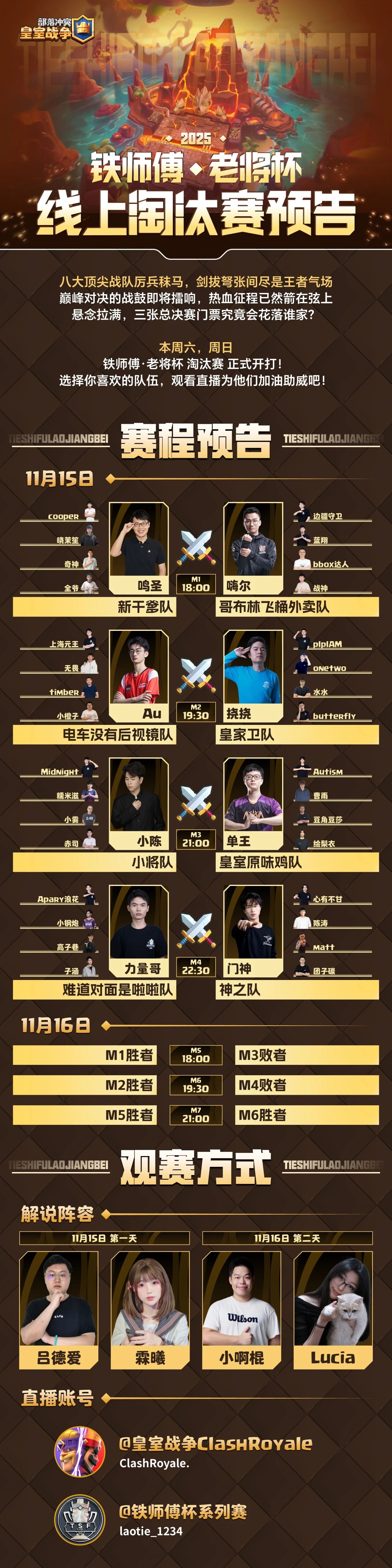 老将杯线上淘汰赛预告！厉兵秣马，剑拔弩张！