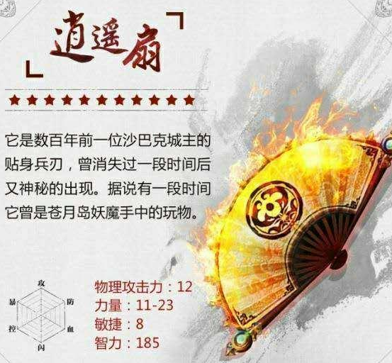 据说逍遥扇是数百年前首任沙巴克城主的武器,城主是一位叫"逍遥"的