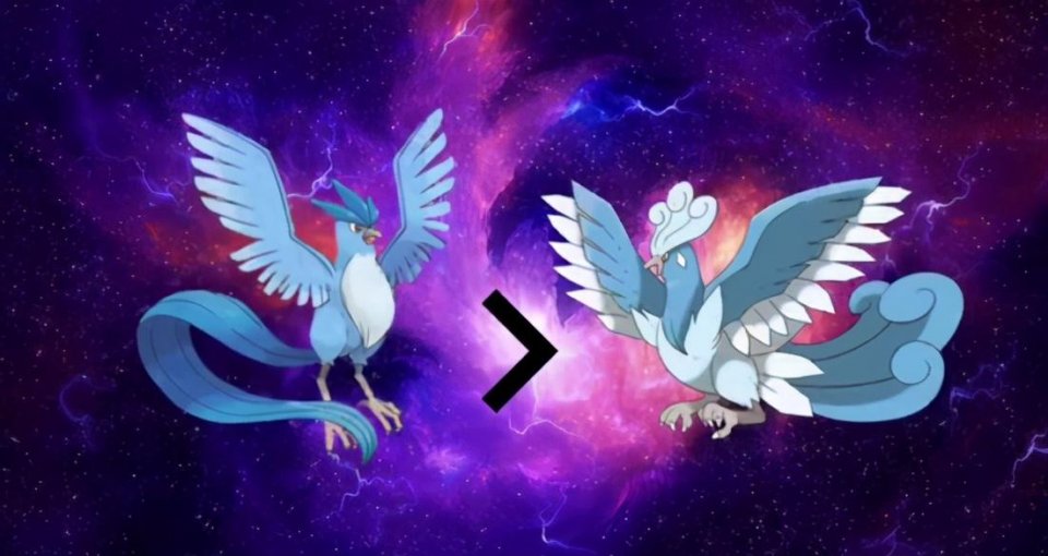 鸟变得高贵华丽了,头上的三角构件变成了浪花形态的羽毛,双翼增加了