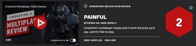 穿越火线X获得痛苦评价 IGN仅给出2分