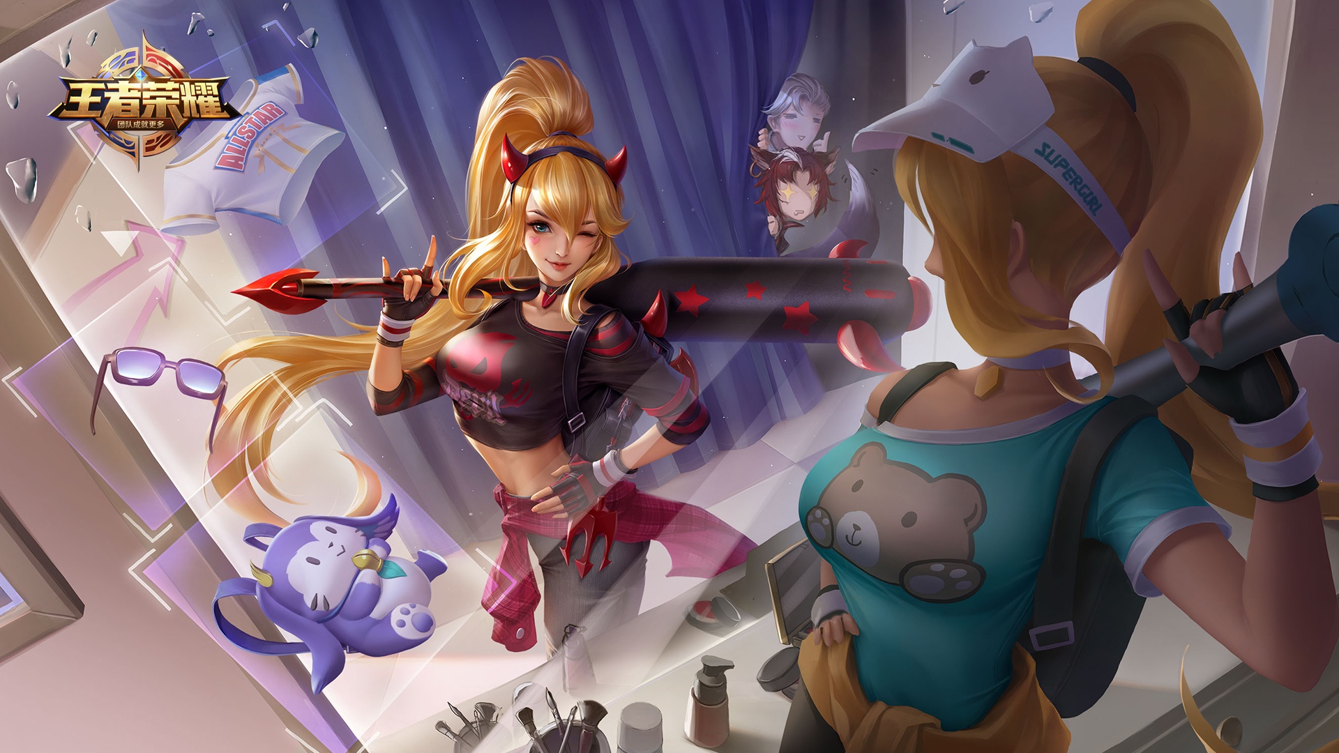 王者荣耀后羿amp花木兰amp姜子牙高清桌面背景图