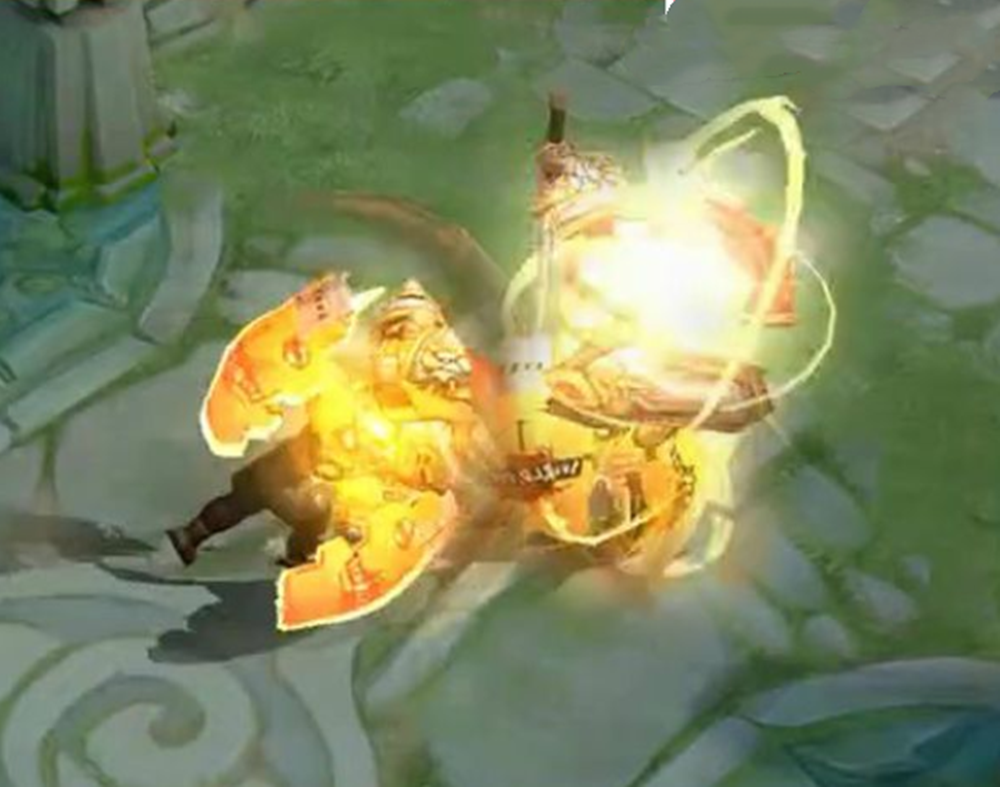 廉颇6元皮肤无尽征程特效展示土黄色特效帅炸武器又大又粗