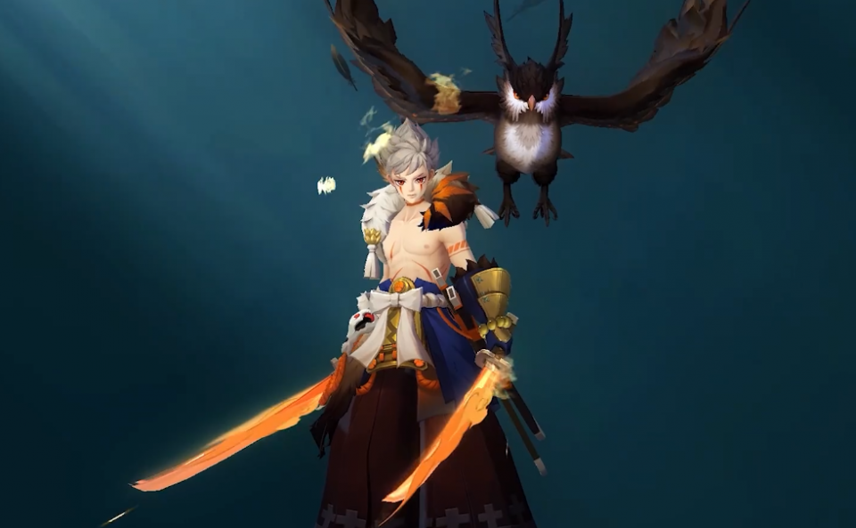 阴阳师sp初翎山风建模技能特效详解手持火焰双刀的美少年岚